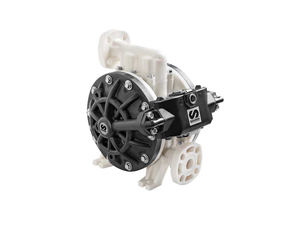 Samoa DirectFlo Diaphragm Pump DP200PBSTPTTFAS Conductive Polypropylene Body With PTFE Diaphragms - 1 Inch Samoa DirectFlo Diaphragm Pump DP200PBSTPTTFAS Conductive Polypropylene Body With PTFE Diaphragms - 1 Inch